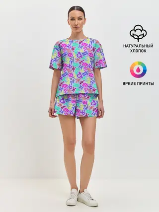 Женская пижама с шортами / Знаки Зодиака