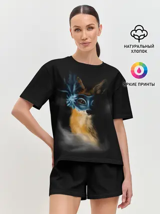 Женская пижама с шортами / Лиса в маске