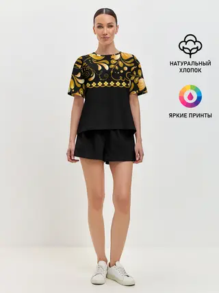 Женская пижама с шортами / Цветы