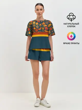 Женская пижама с шортами / Африканская Символика