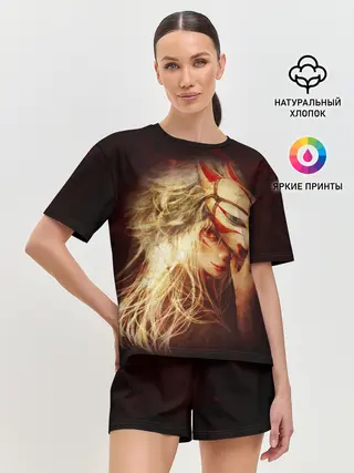 Женская пижама с шортами / Кицуне