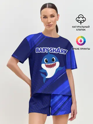 Женская пижама с шортами / BABY SHARK / БЭБИ ШАРК.