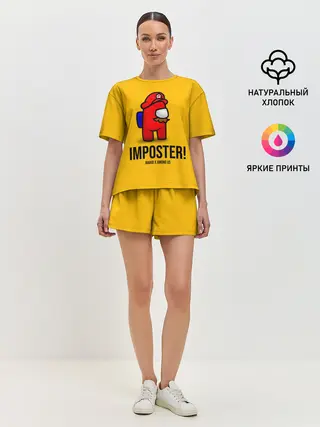 Женская пижама с шортами / IMPOSTER! Mario X Among Us