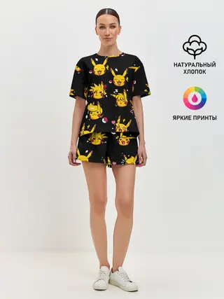 Женская пижама с шортами / Пикачу Эмоции