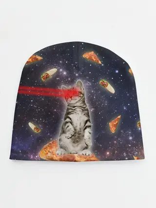 Детская шапка / Котик в космосе