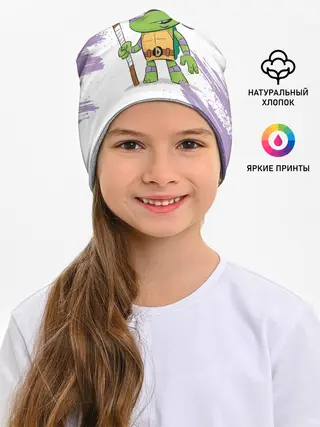 Детская шапка / ЧЕРЕПАШКИ НИНДЗЯ - ДОНАТЕЛЛО