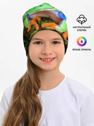 Детская шапка / Тропическая лягушка