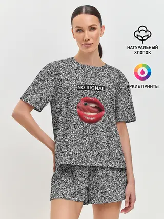 Женская пижама с шортами / Губы