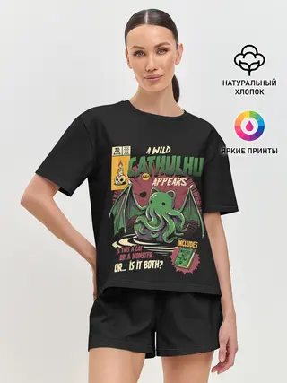 Женская пижама с шортами / Кот Ктулху