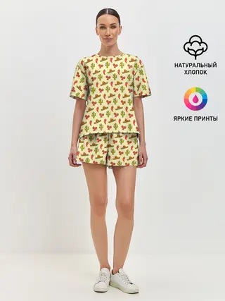 Женская пижама с шортами / Мексиканский фон