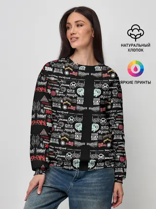 Женский свитшот / ЛОГОТИПЫ РОК ГРУПП