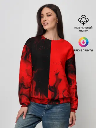Женский свитшот / BLACK RED FIRE