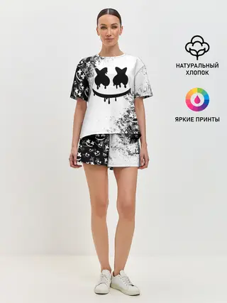 Женская пижама с шортами / Marshmello