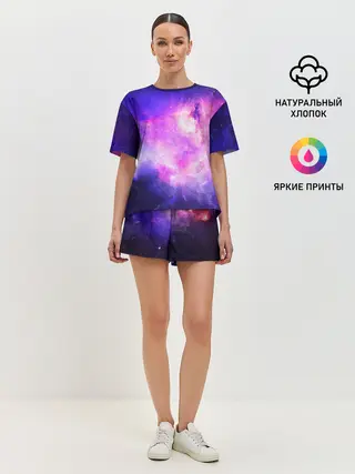 Женская пижама с шортами / КОСМИЧЕСКИЕ КРАСКИ