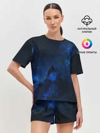 Женская пижама с шортами / Космос