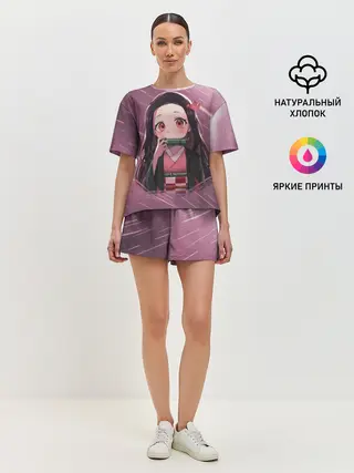 Женская пижама с шортами / Незуко Камадо