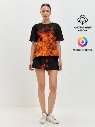 Женская пижама с шортами / Огонь