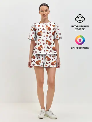 Женская пижама с шортами / Лиса