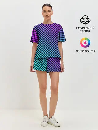 Женская пижама с шортами / Checkerboard gradient