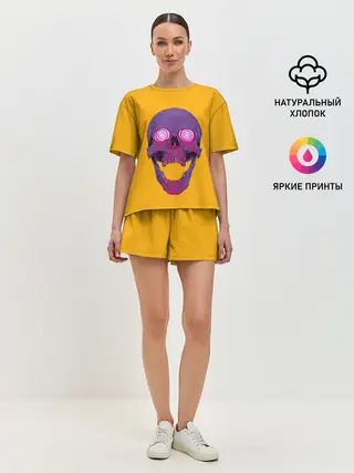 Женская пижама с шортами / Гипно Череп