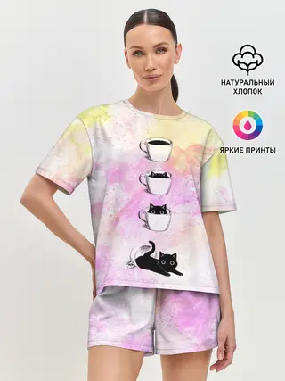 Женская пижама с шортами / catfee