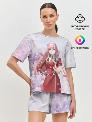 Женская пижама с шортами / ноль два рука