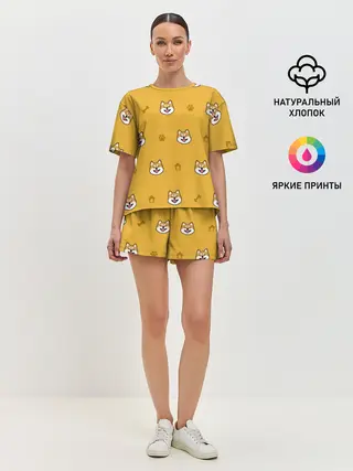 Женская пижама с шортами / Сиба-ину. Акита-ину.