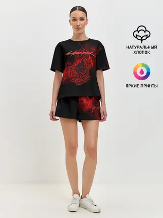 Женская пижама с шортами / Cyberpunk 2077.