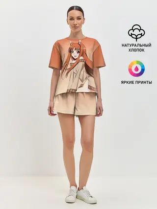 Женская пижама с шортами / Милая аниме девочка-оборотень