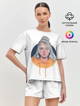 Женская пижама с шортами / Billie Eilish art 1