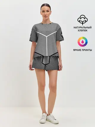 Женская пижама с шортами / Полосы