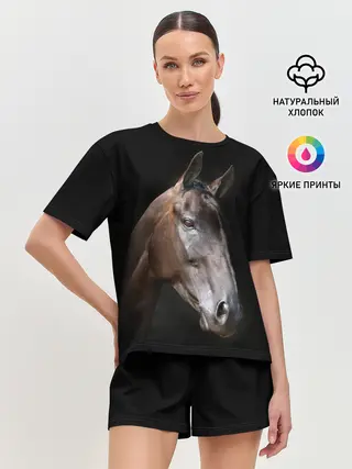 Женская пижама с шортами / Лошадь
