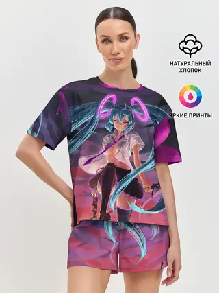 Женская пижама с шортами / Geisga Hatsune Miku