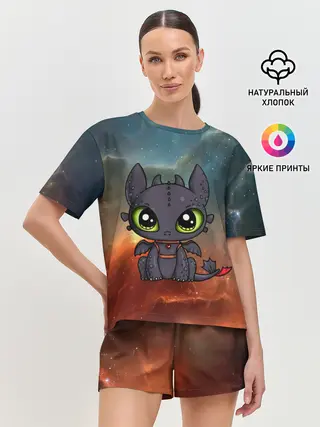 Женская пижама с шортами / ночная фурия