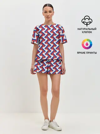 Женская пижама с шортами / Российская плетёнка