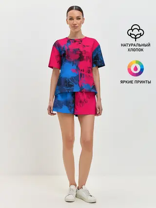 Женская пижама с шортами / Буря красок