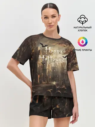 Женская пижама с шортами / Halloween