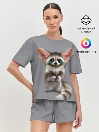 Женская пижама с шортами / Зверушка