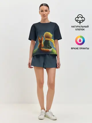 Женская пижама с шортами / Маленький принц с лисой
