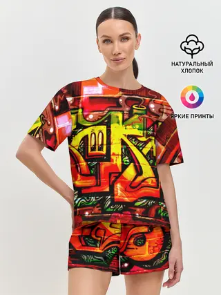 Женская пижама с шортами / Граффити