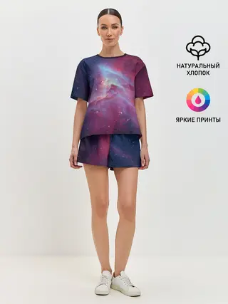 Женская пижама с шортами / Космос