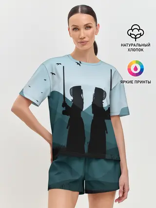 Женская пижама с шортами / Тренировка кендо