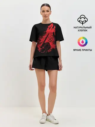 Женская пижама с шортами / BERSERK elements red