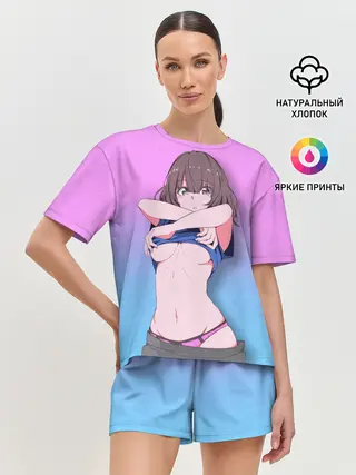 Женская пижама с шортами / Anime girl with sword