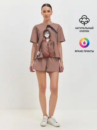Женская пижама с шортами / Зак с косой
