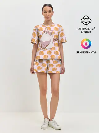 Женская пижама с шортами / Блины