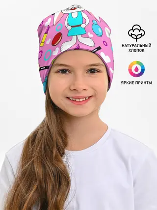 Детская шапка / кролик и косметика