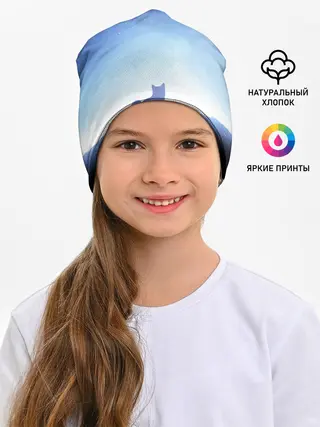 Детская шапка / силуэт корги ночь космос дымка