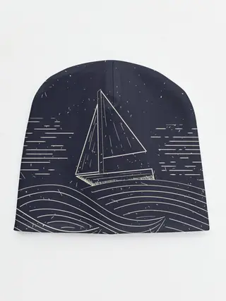 Детская шапка / Одинокий корабль в море