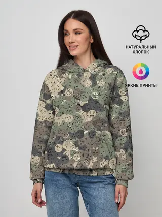 Женское худи / Эмодзи камуфляж